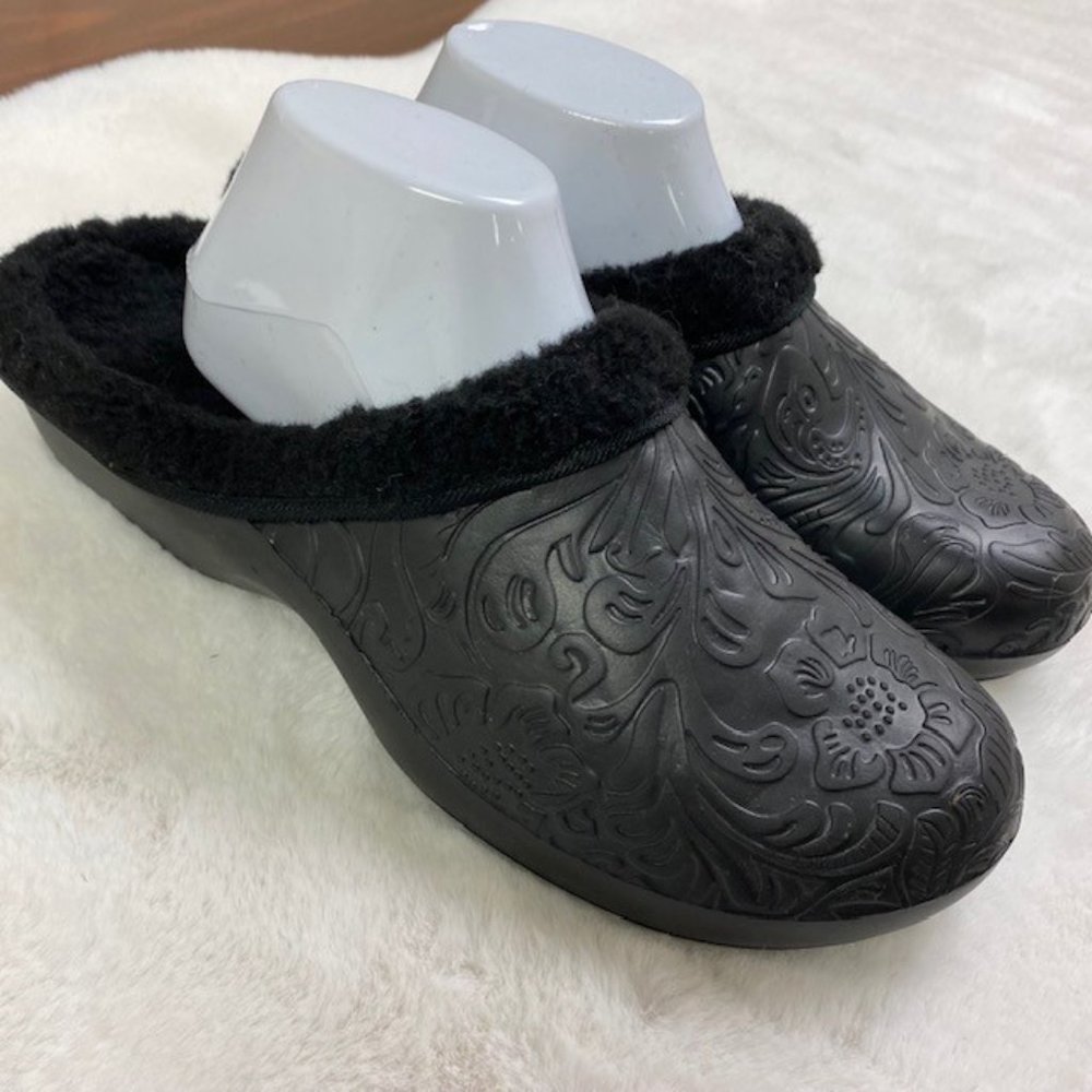 New Women's Black Lined &‎ Lightweight Comfort Clog Foam Resin Clogs, size 10